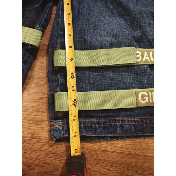 Vintage Marithe Francois Girbaud Baggy Jean Shorts Rare Green Double Strap Sz 40 - Picture 3 of 9